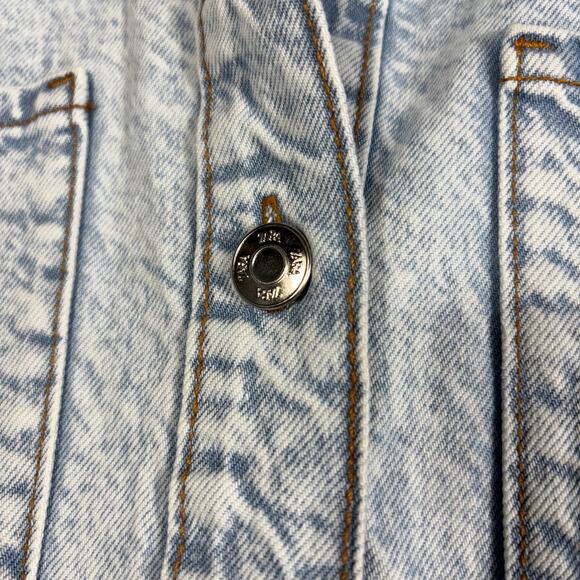 ZARA Denim Maxi Dress Long Sleeve Acid Wash Organic Cotton Shirtdress Size M - Picture 5 of 12